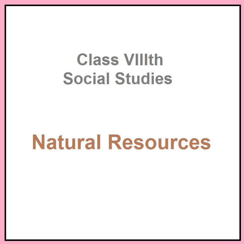 Class 8 Social Studies Chapter Natural Resources Solution