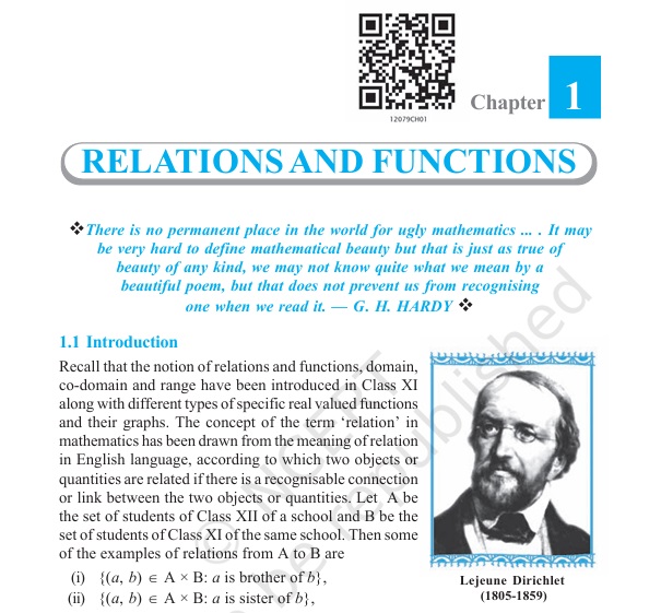 Class 12 Mathematics – Chapter 1 Relations and Functions Question and Answers