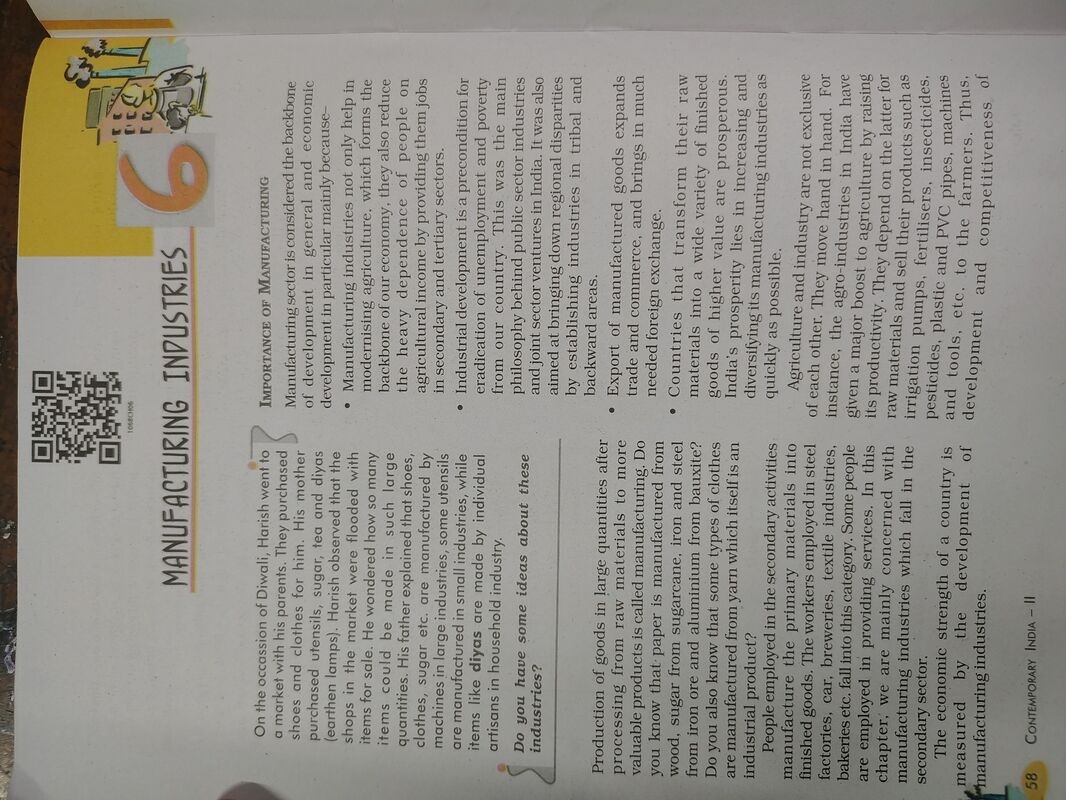 Class 10 Geography Chapter 6 Manufacturing Industries Important Questions and Asnwers in English and Hindi